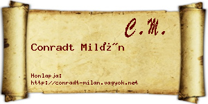 Conradt Milán névjegykártya